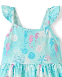 Baby And Toddler Girls Sea Creature Flutter Dress