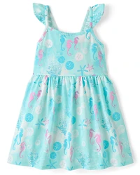 Baby And Toddler Girls Sea Creature Flutter Dress