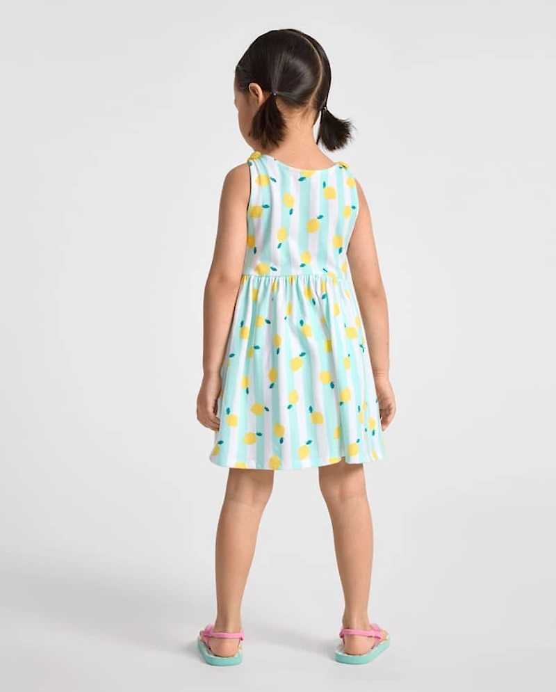 Baby And Toddler Girls Print Tie Shoulder Dress