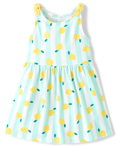 Baby And Toddler Girls Print Tie Shoulder Dress