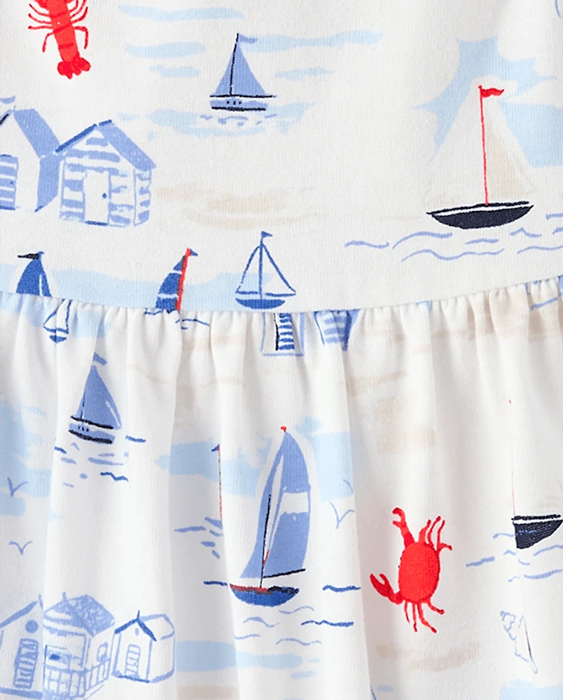 Baby And Toddler Girls Print Tie Shoulder Dress