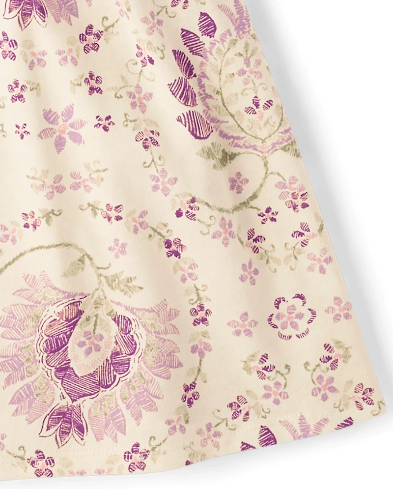 Baby And Toddler Girls Floral Paisley Smocked Dress