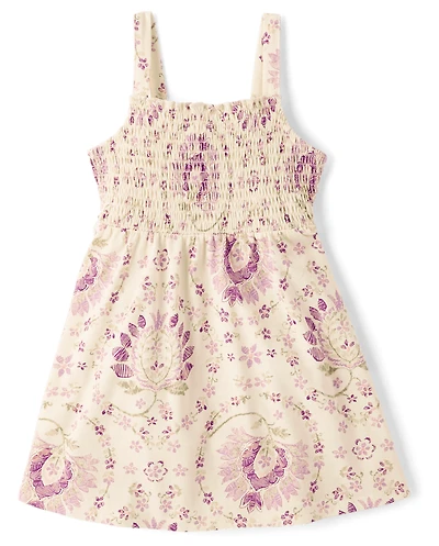 Baby And Toddler Girls Floral Paisley Smocked Dress