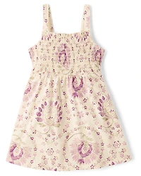 Baby And Toddler Girls Floral Paisley Smocked Dress