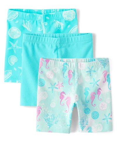 Toddler Girls Seashell Bike Shorts 3-Pack