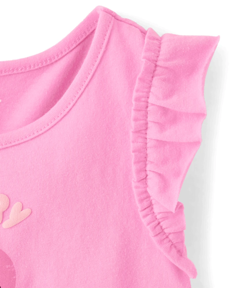 Toddler Girls Puff Print Fruit Ruffle Tank Top 3-Pack