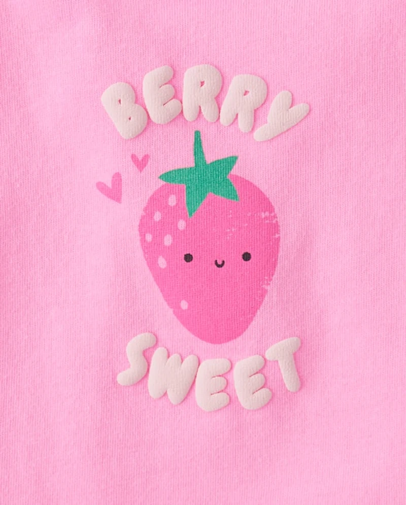 Toddler Girls Puff Print Fruit Ruffle Tank Top 3-Pack