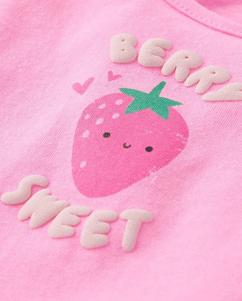 Toddler Girls Puff Print Fruit Ruffle Tank Top 3-Pack