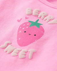 Toddler Girls Puff Print Fruit Ruffle Tank Top 3-Pack