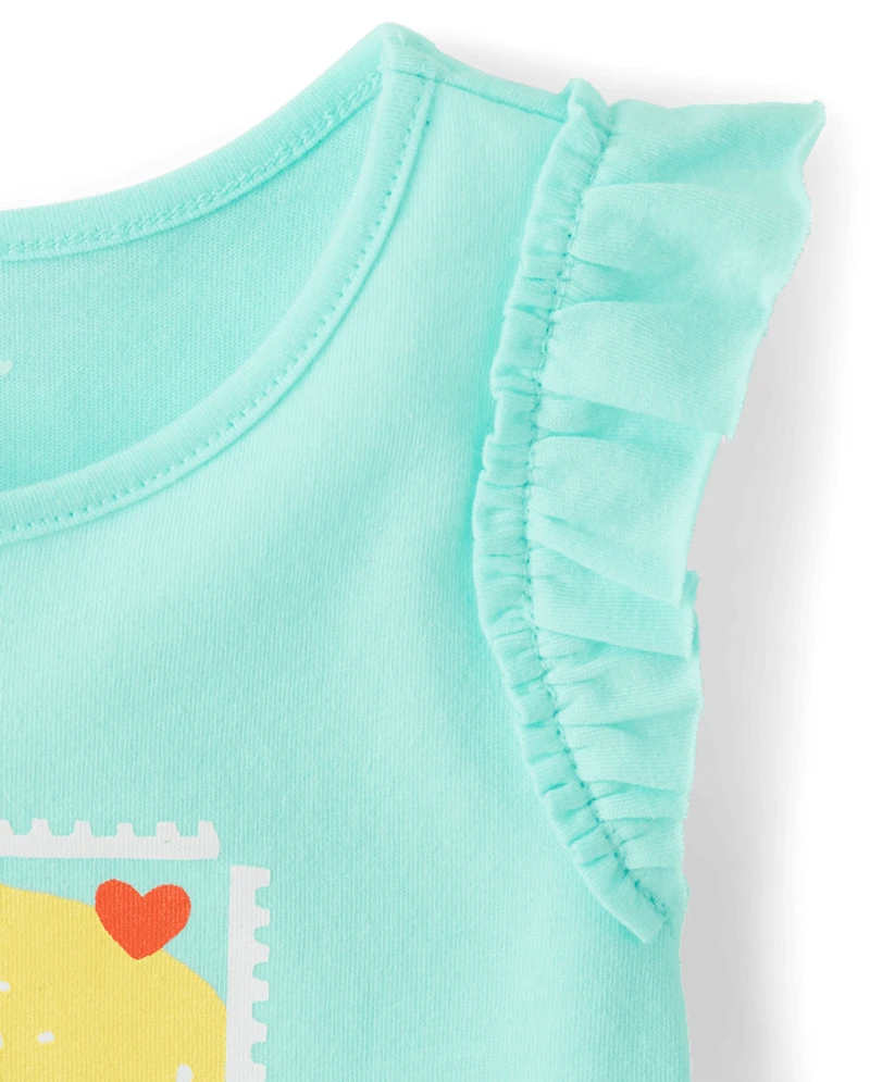 Lot de 3 débardeurs citron pour petites filles