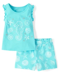 Toddler Girls Sea Creature 2-Piece Outfit Set