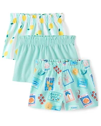 Toddler Girls Postcard Pull On Shorts 3-Pack