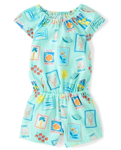Baby And Toddler Girls Postcard Flutter Romper