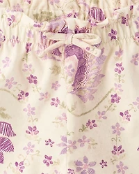 Toddler Girls Floral Paperbag Waist Shorts 3-Pack