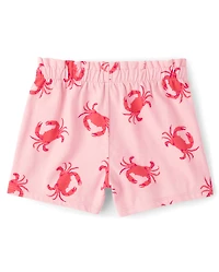 Toddler Girls Coastal Paperbag Waist Shorts 3-Pack