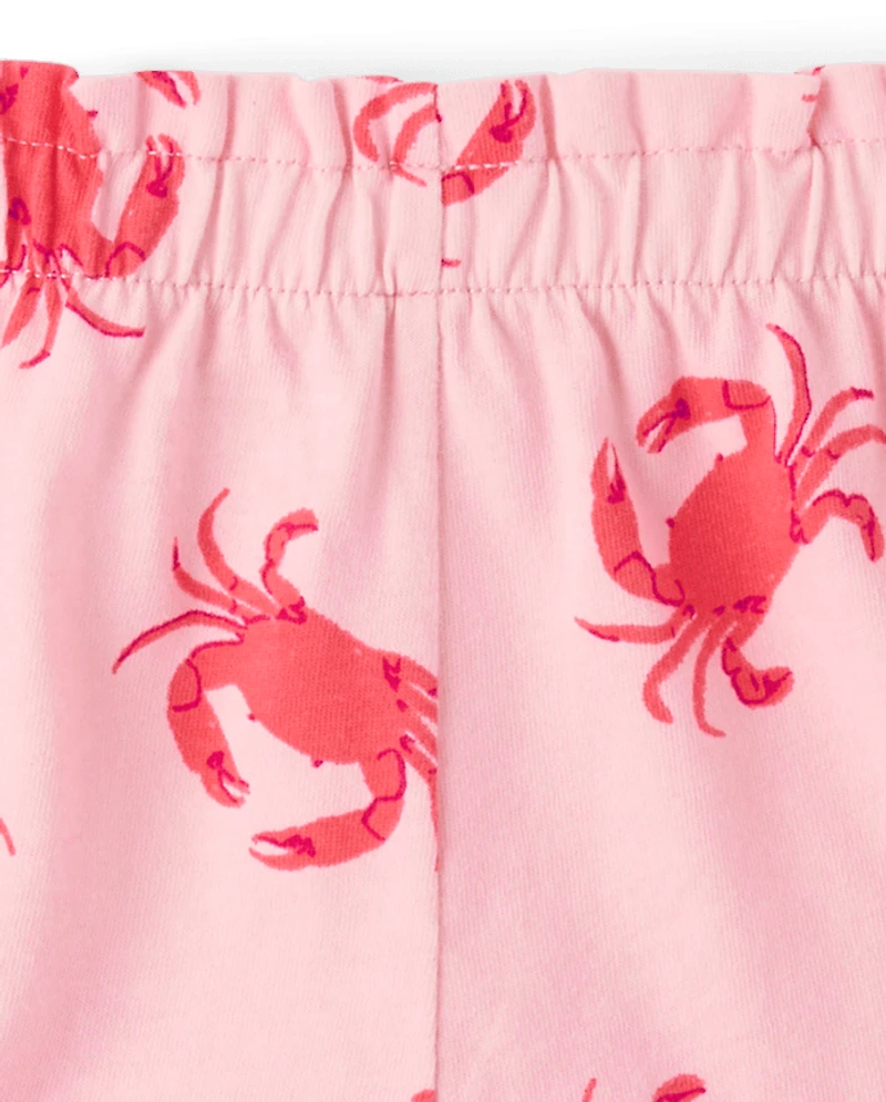 Toddler Girls Coastal Paperbag Waist Shorts 3-Pack