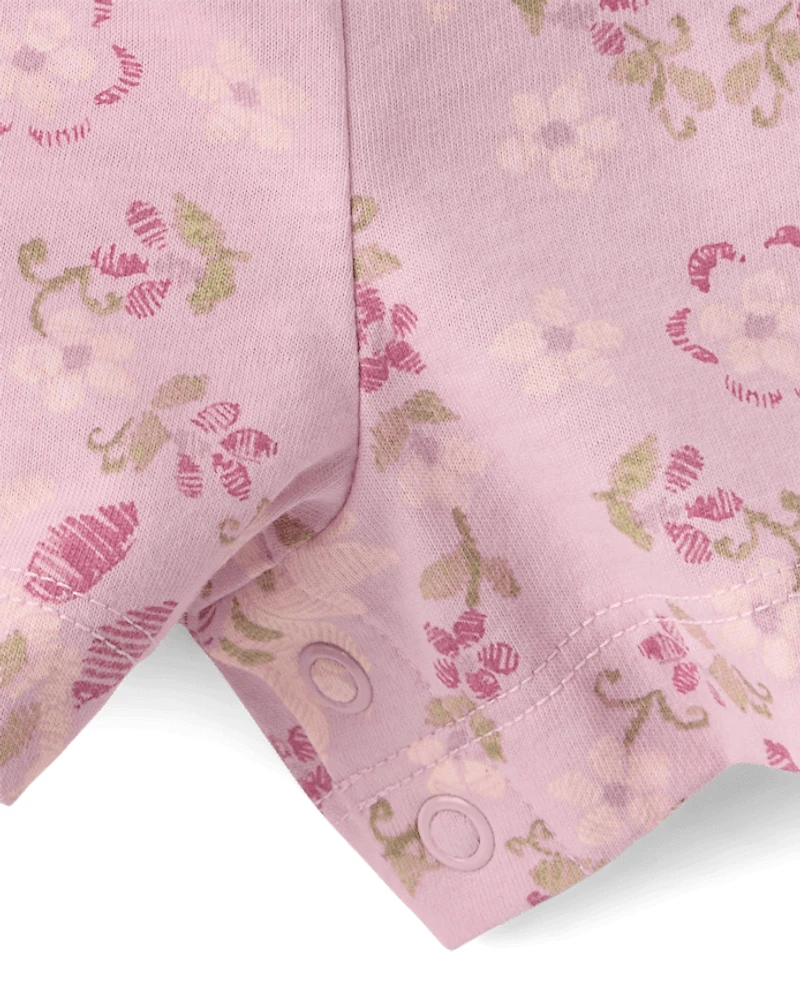 barboteuse à fleurs et motifs cachemire pour bébés petites filles