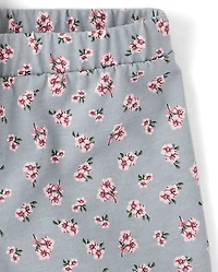 Toddler Girls Glitter Floral Bow 2-Piece Outfit Set