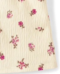 Toddler Girls Floral Crinkle Ruffle Tank Top