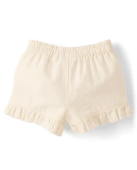 Baby And Toddler Girls Ruffle Pull On Paperbag Waist Shorts