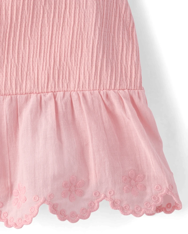 Toddler Girls Textured Eyelet 2-Piece Outfit Set