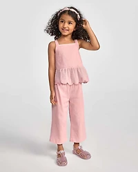Toddler Girls Textured Eyelet 2-Piece Outfit Set