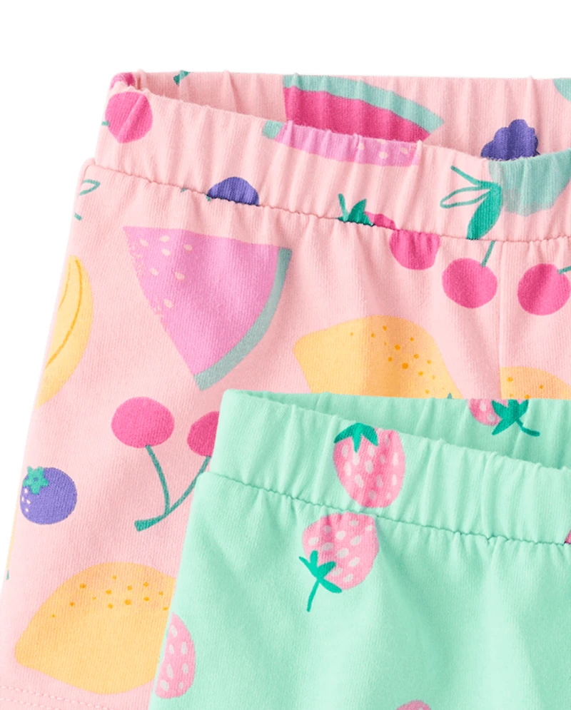 Toddler Girls Fruit Pull On Shorts 3-Pack