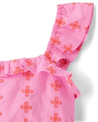 Baby And Toddler Girls Embroidered Floral Flutter Dress