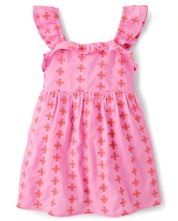Baby And Toddler Girls Embroidered Floral Flutter Dress