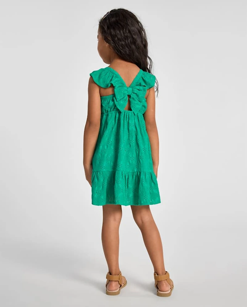 Baby And Toddler Girls Eyelet Bow Back Dress