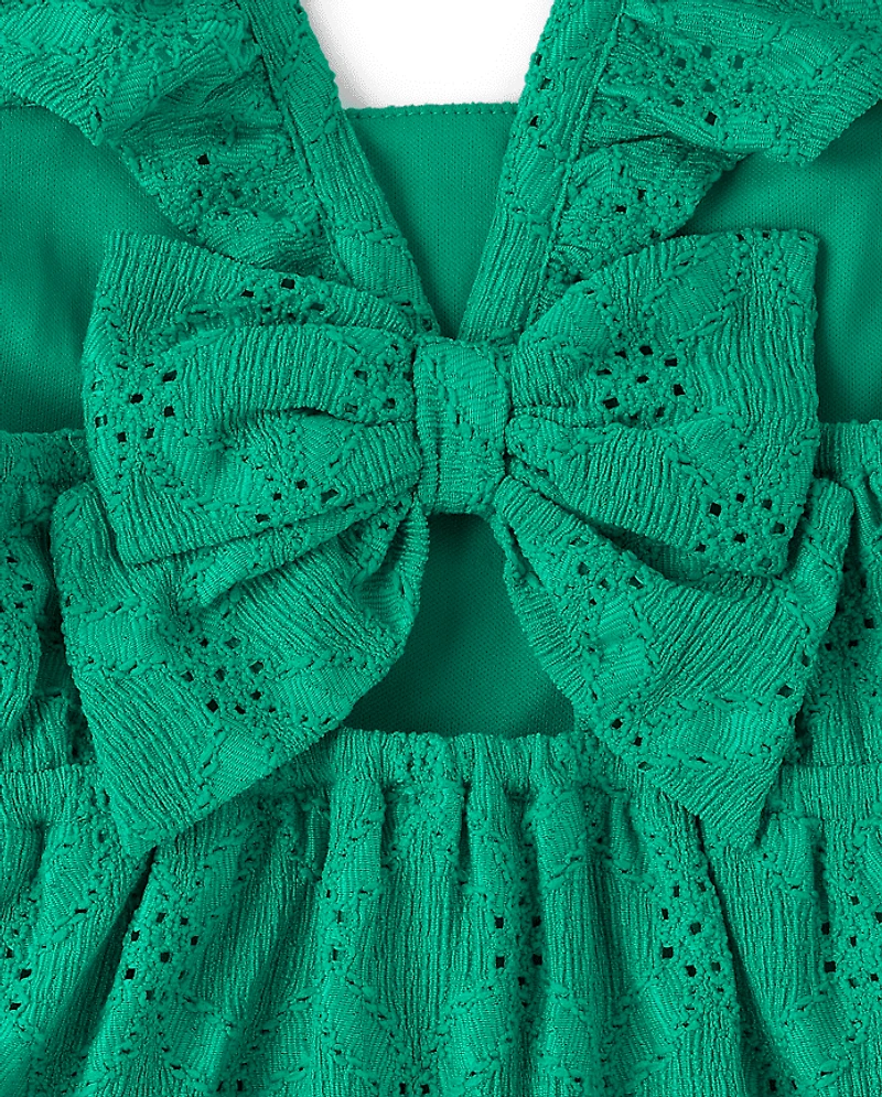 Baby And Toddler Girls Eyelet Bow Back Dress