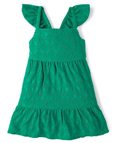 Baby And Toddler Girls Eyelet Bow Back Dress