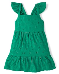 Baby And Toddler Girls Eyelet Bow Back Dress