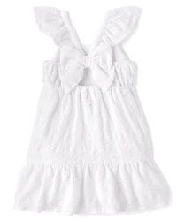 Baby And Toddler Girls Eyelet Bow Back Dress
