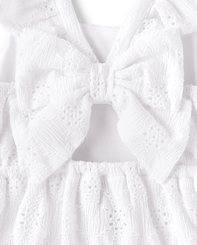 Baby And Toddler Girls Eyelet Bow Back Dress