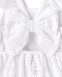 Baby And Toddler Girls Eyelet Bow Back Dress