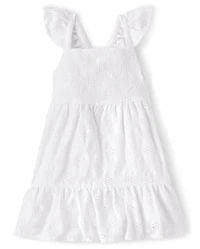 Baby And Toddler Girls Eyelet Bow Back Dress