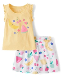 Toddler Girls Fruit Ruffle 2-Piece Outfit Set