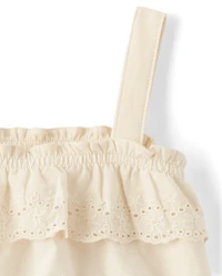 Baby And Toddler Girls Embroidered Eyelet Ruffle Top