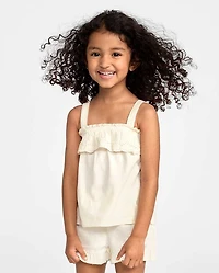 Baby And Toddler Girls Embroidered Eyelet Ruffle Top