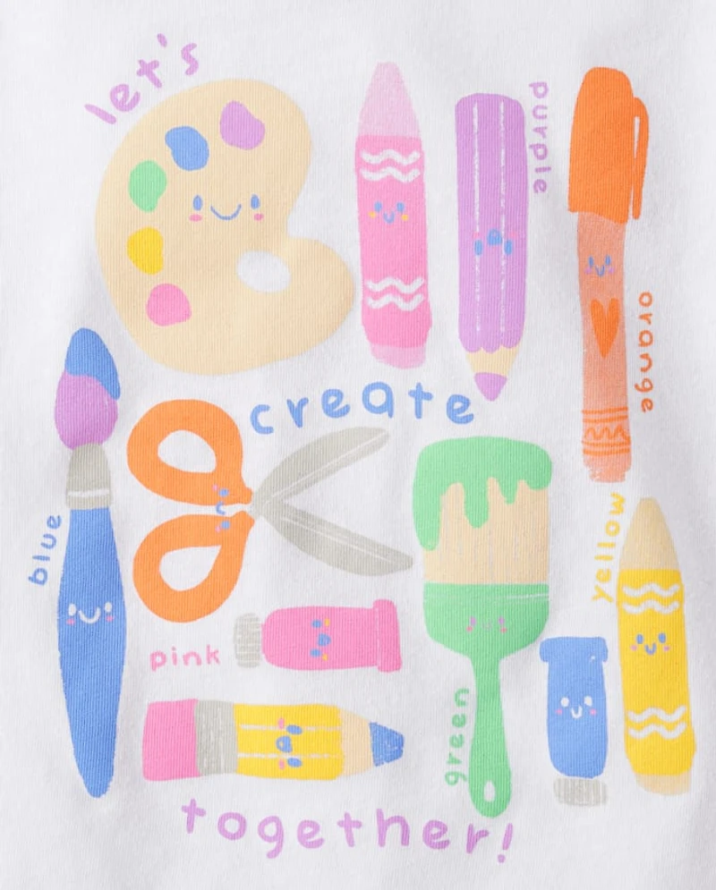 Baby And Toddler Girls Art Supplies Graphic Tee