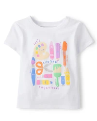 Baby And Toddler Girls Art Supplies Graphic Tee