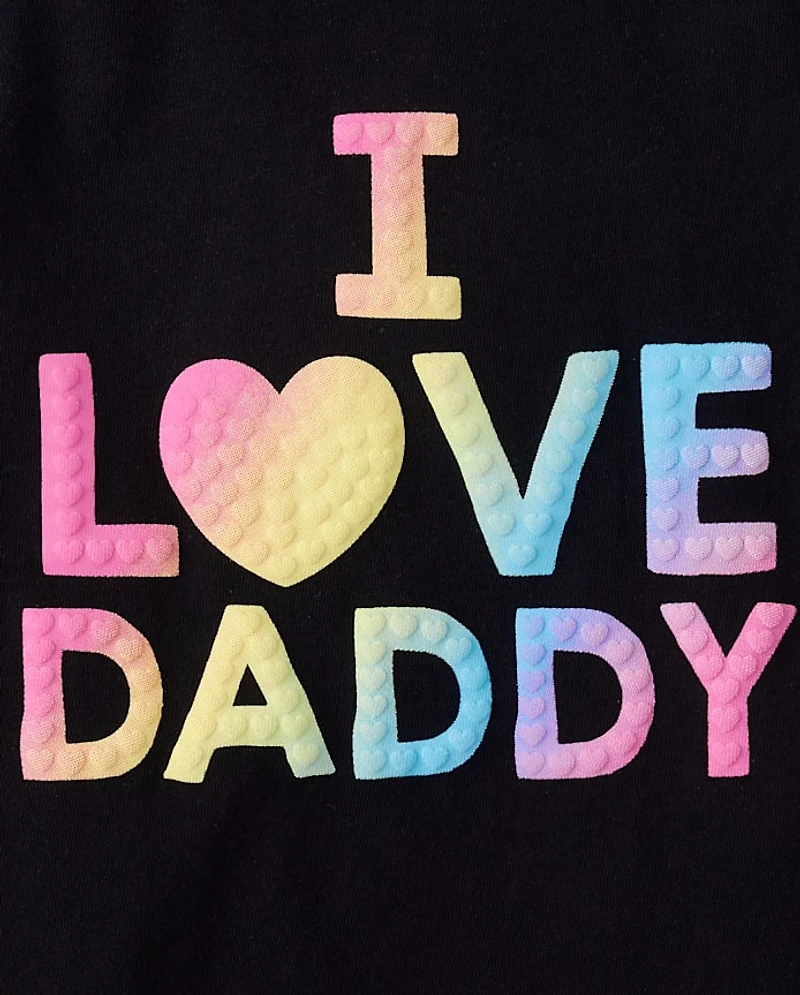Baby And Toddler Girls Rainbow Love Daddy Graphic Tee