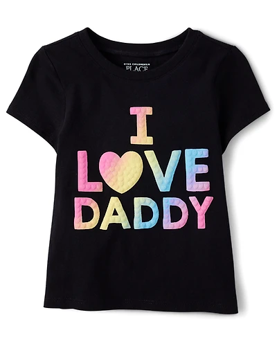 Baby And Toddler Girls Rainbow Love Daddy Graphic Tee