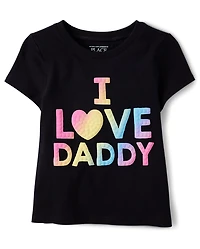 Baby And Toddler Girls Rainbow Love Daddy Graphic Tee