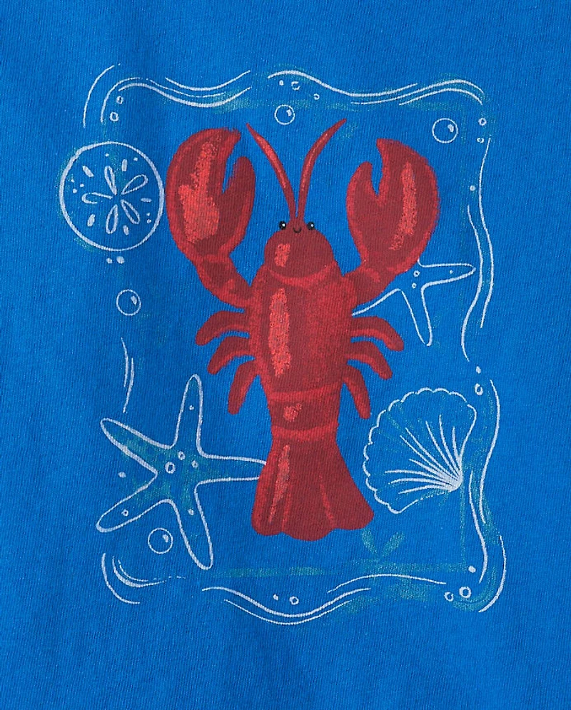 Baby And Toddler Girls Lobster Graphic Tee