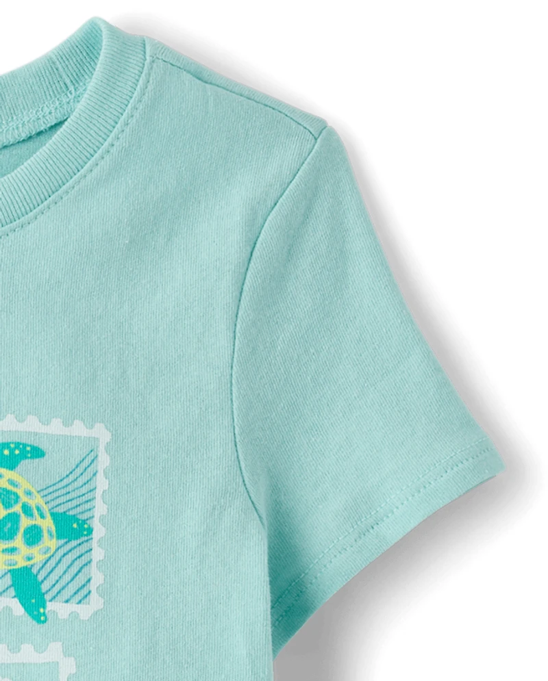 Baby And Toddler Girls Animal Stamps Graphic Tee