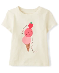 Baby And Toddler Girls Ice Cream Cone Graphic Tee