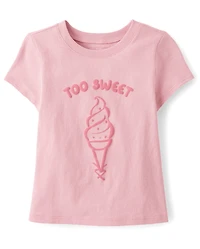 Baby And Toddler Girls Too Sweet Graphic Tee