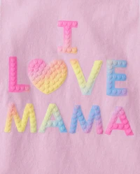 Baby And Toddler Girls Rainbow Love Mama Graphic Tee